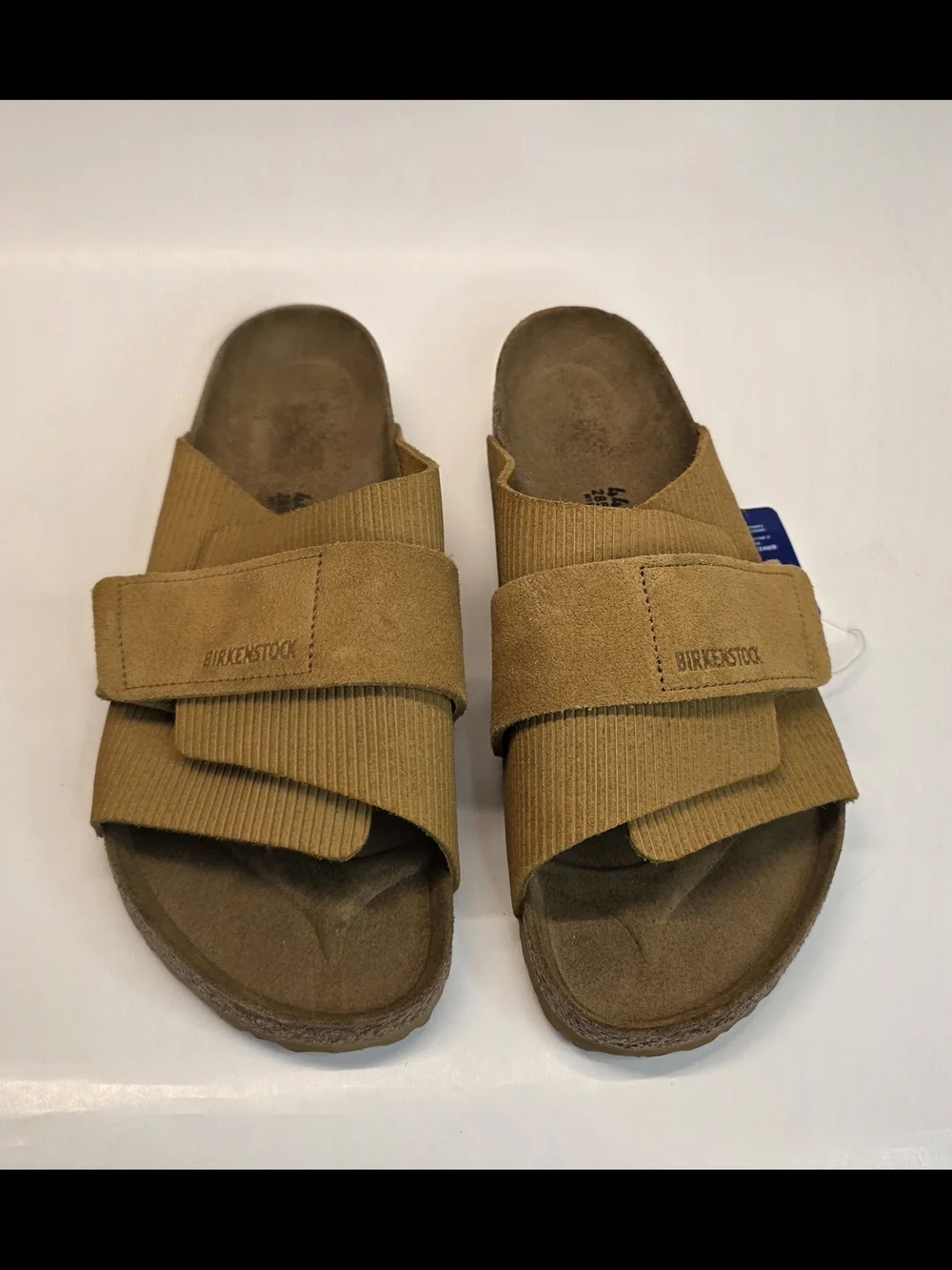 BIRKENSTOCK Kyoto Suede Leather Embossed Corduroy Cork Brown 44 Men's Size 11
